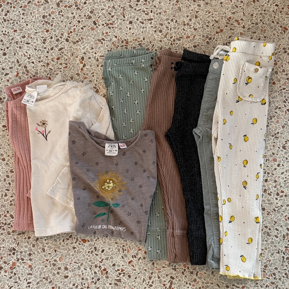 Zara Kids Floral and Lemon Print Clothing Set